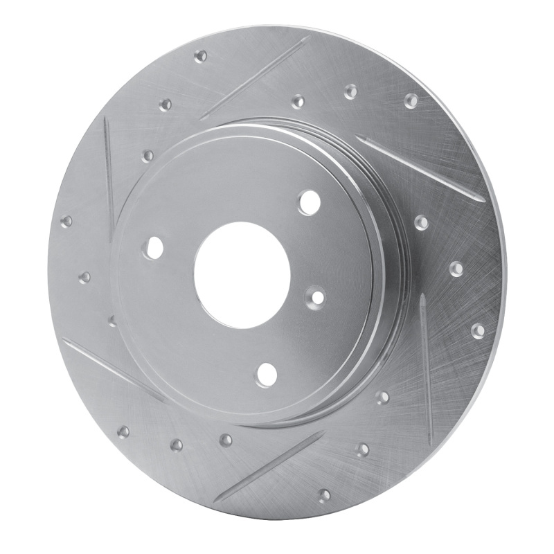 Smart Fortwo Brake Rotor (1) - Front Left - R1 Concepts - Drilled & Slotted - Silver - `05-`16
